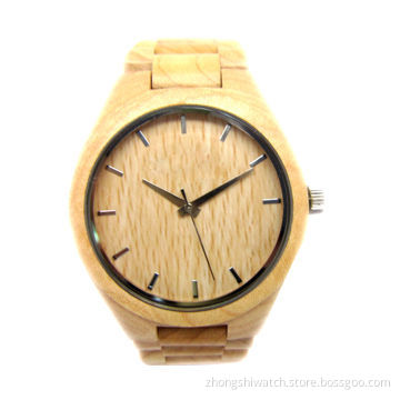 Classic wooden watch, men size watch handcraft, original grain and healthy